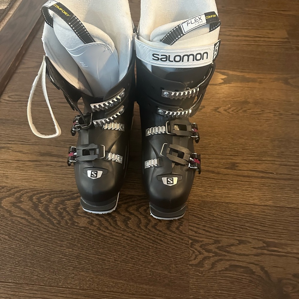 Salomon Black and White Ski Boots
